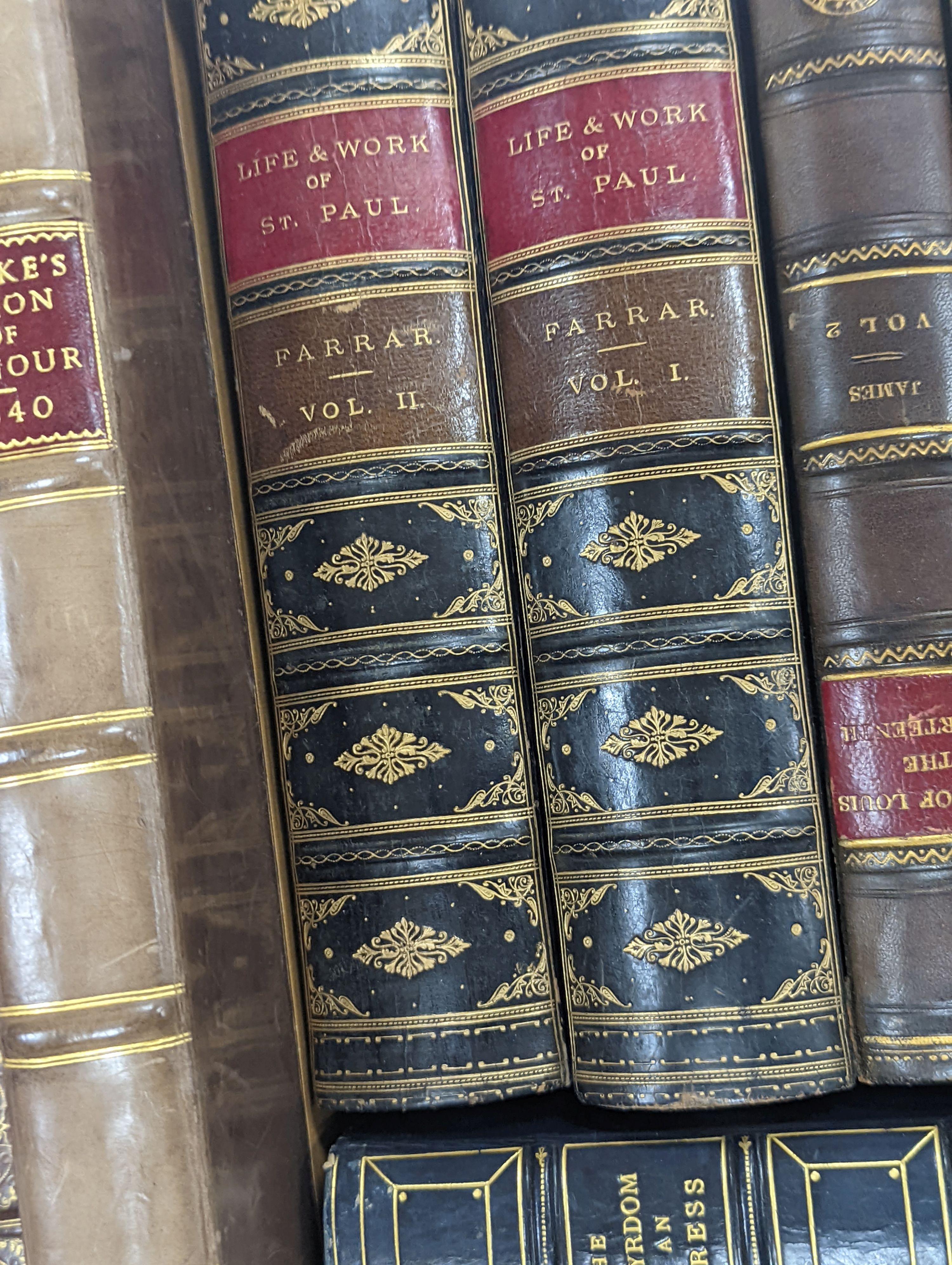 Bindings - Quarto and Octavo Volumes - various leathers and styles, 19th and 20th century (13 in total)